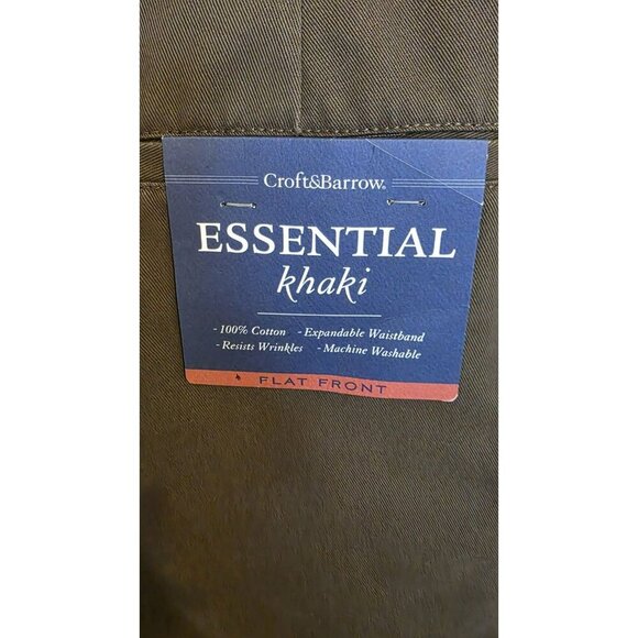 Croft & Barrow Pants Men 38x30 Brown Flat Front Professional Office Mistag As 44 - Picture 4 of 14
